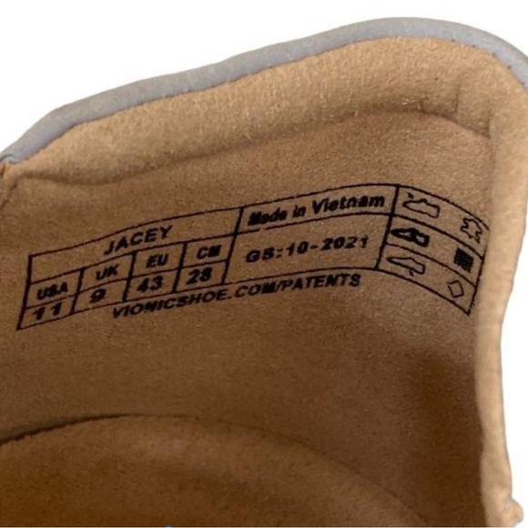 Vionic Jacey Orthaheel Navy Blue Gray Leather Wedge Slip On Shoe Size 11 - Picture 6 of 8